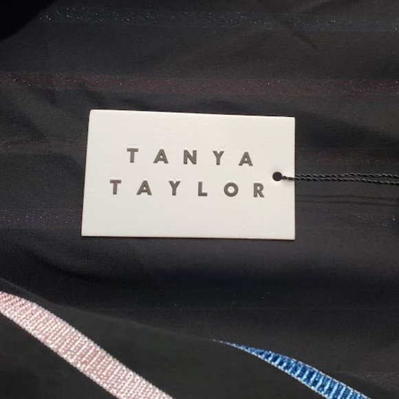 NWT Tanya Taylor Metallic Stripe Magnolia Wrap Party Dress - Picture 11 of 12